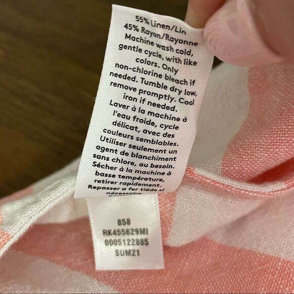 Abound Peach / Pink and White Vertical Striped Cropped Tank Size Small - Picture 8 of 11